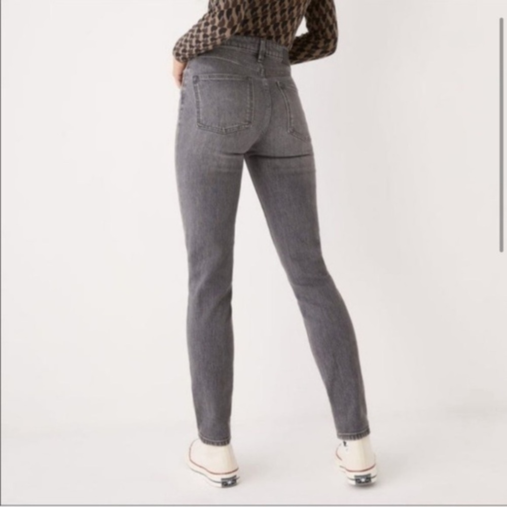 Frank & Oak Kim Slim Fit Jeans Gray High Waisted Straight leg vintage size 25